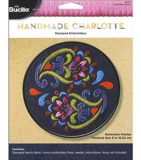 Bucilla 6" Bohemian Paisley Stamped Embroidery Kit
