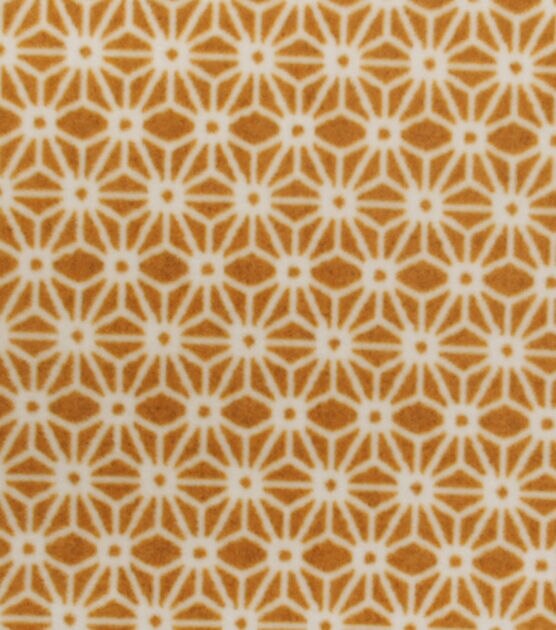 Geometrics on Gold Anti Pill Fleece Fabric