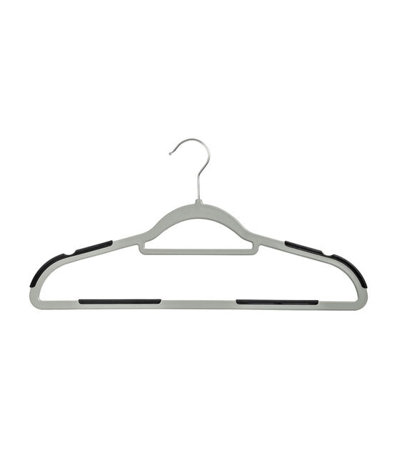 Honey Can Do 18" x 9.5" Plastic Hangers With No Slip Rubber Grip 15pk, , hi-res, image 4