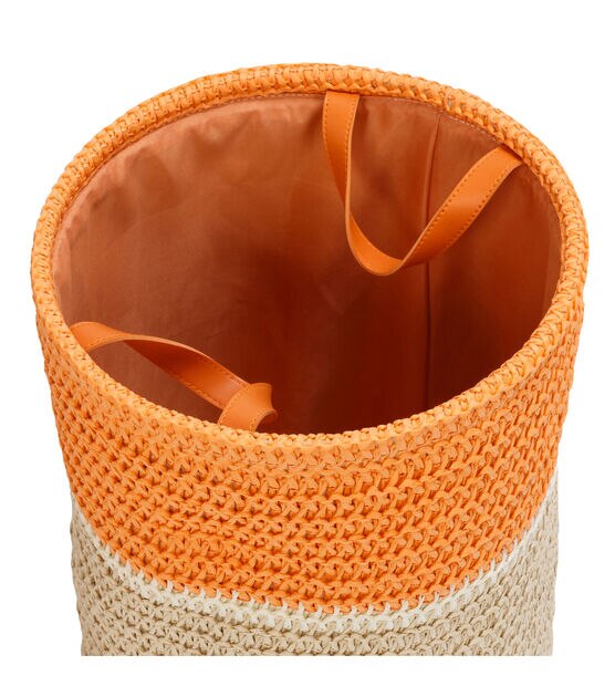 Honey Can Do 15" Beige & Orange Paper Straw Nesting Baskets 3ct, , hi-res, image 9