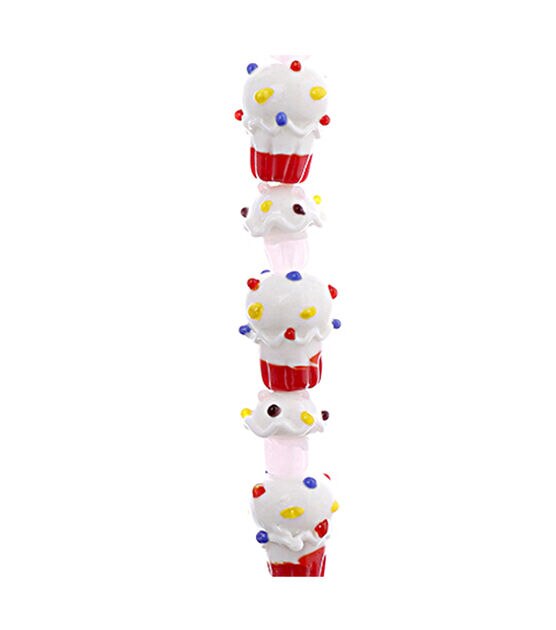 Multicolor Cupcake Glass Bead Strand by hildie & jo, , hi-res, image 2