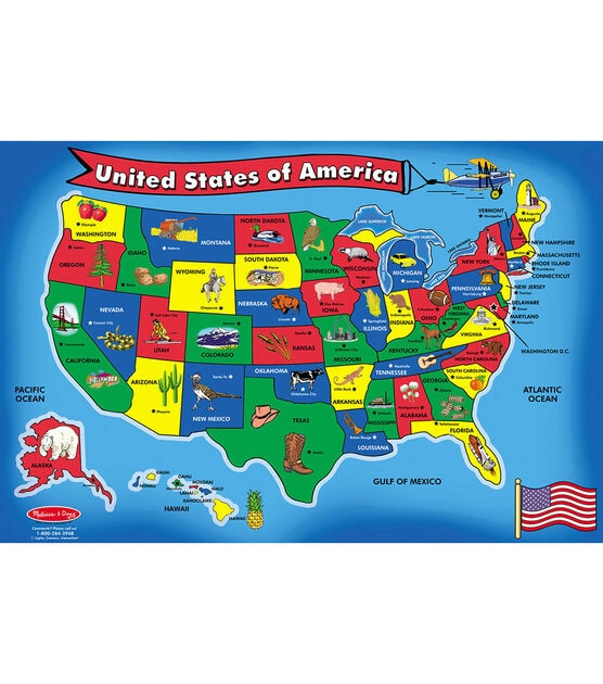 Melissa & Doug 2' x 3' USA Map Floor Puzzle 51pc