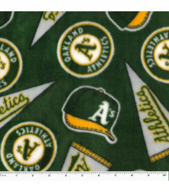 Fabric Traditions Oakland Athletics Fleece Fabric Tossed