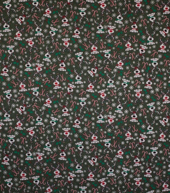 Snowflakes & Deer Christmas Glitter Cotton Fabric, , hi-res, image 5