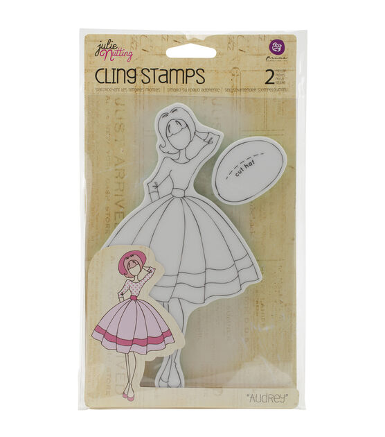 Julie Nutting Mixed Media Cling Rubber Stamps Audrey 3.5"X8.75"