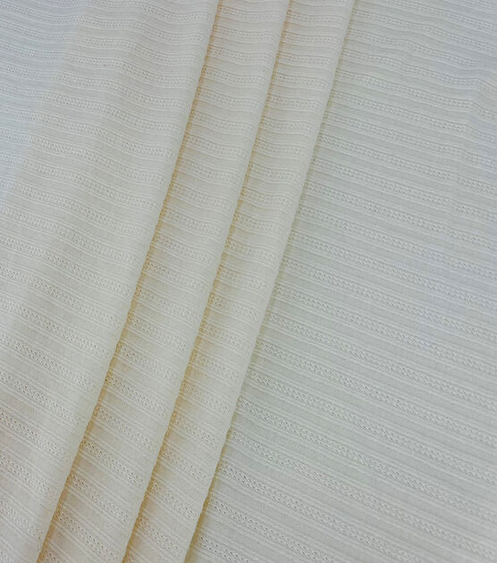 Cream Pointelle Knit Fabric, , hi-res, image 5