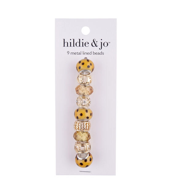 15mm Yellow & Gold Metal Lined Glass Beads 9ct by hildie & jo