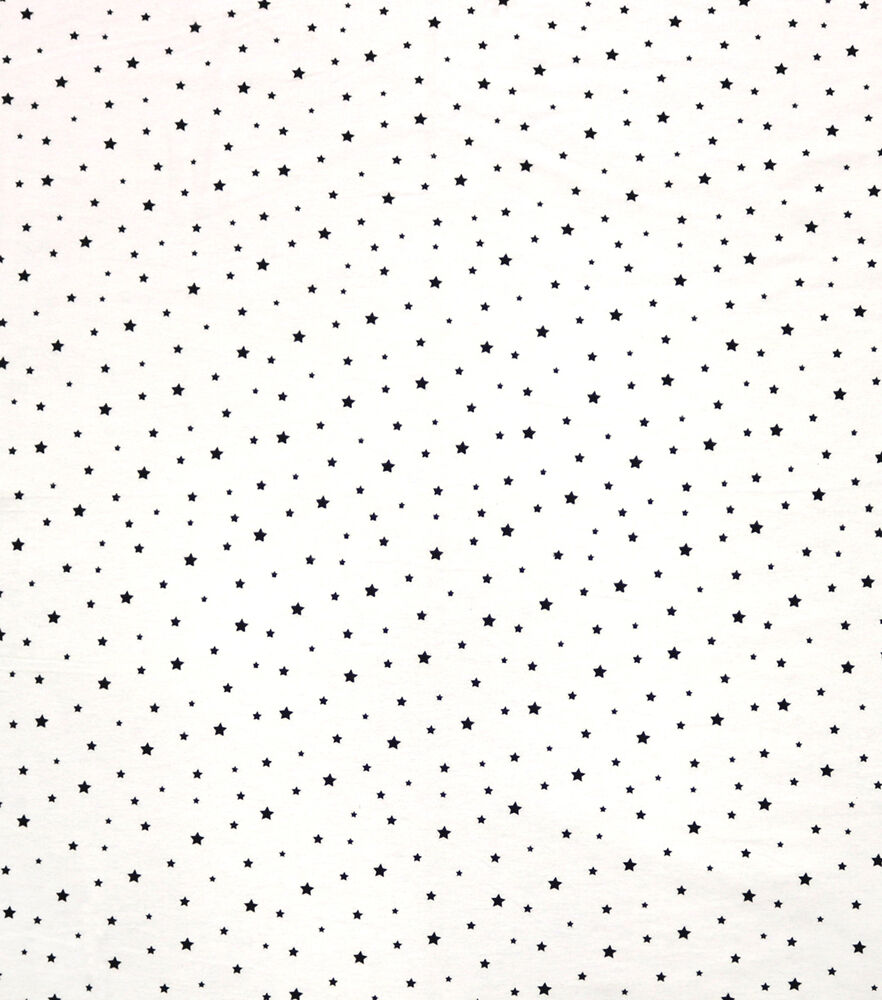 Stars 108" Wide Flannel Fabric, Black, swatch, image 1