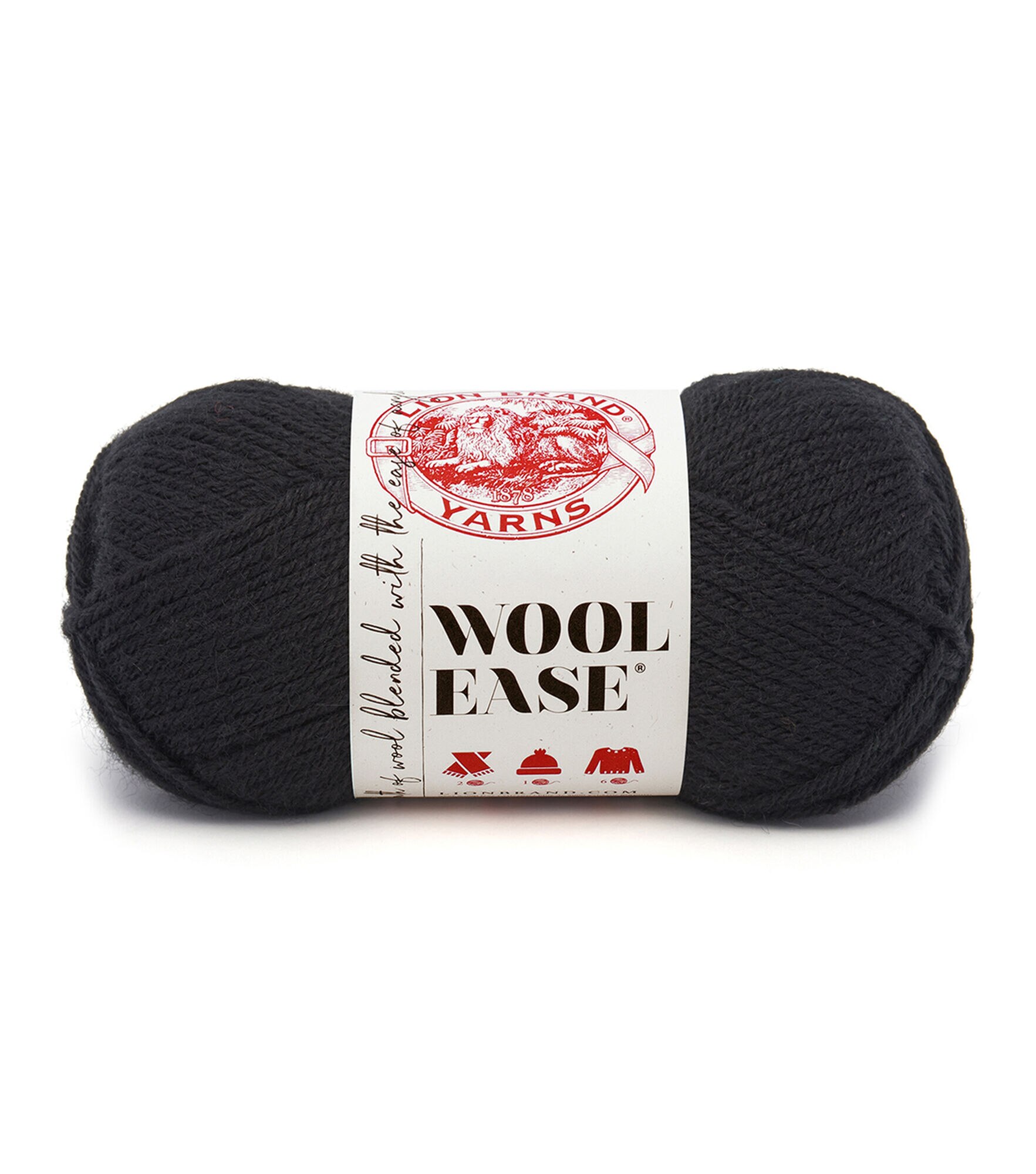 Lion Brand Wool Ease Worsted Yarn, Black, hi-res