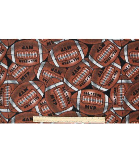 Footballs Anti Pill Fleece Fabric, , hi-res, image 4