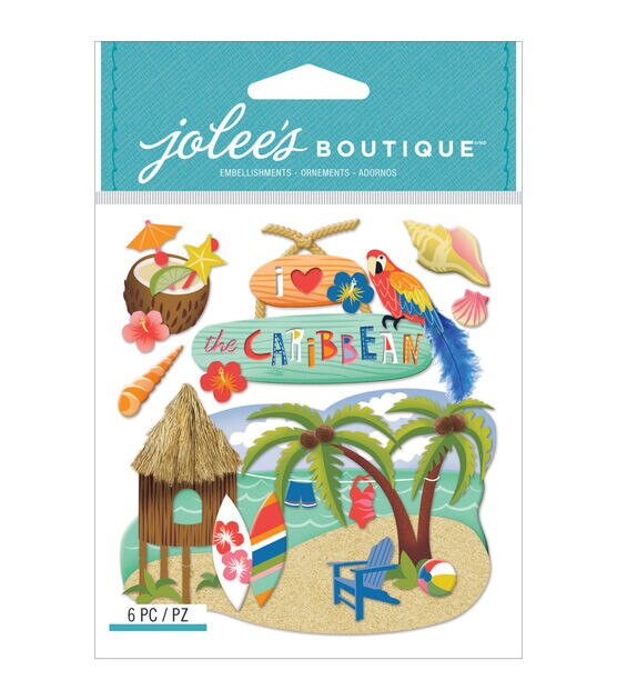 Jolee's Boutique 6 Pack Dimensional Stickers Caribbean