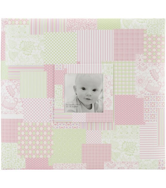 MBI 12''x12'' Baby Post Bound Album With Window Pink
