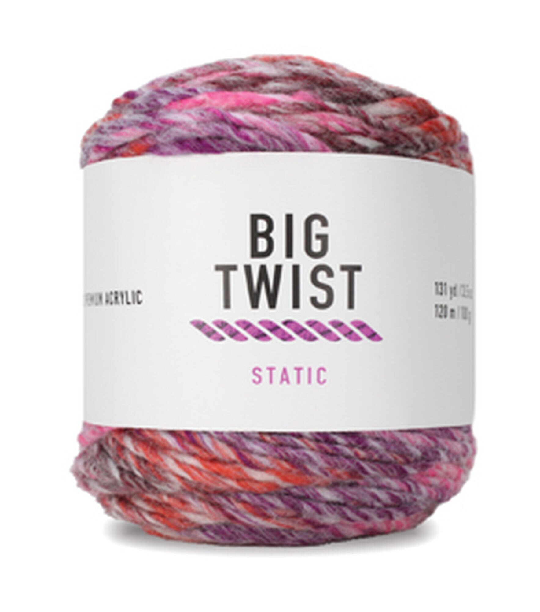Static Bulky Acrylic Clearance Yarn by Big Twist, Pink Multi, hi-res