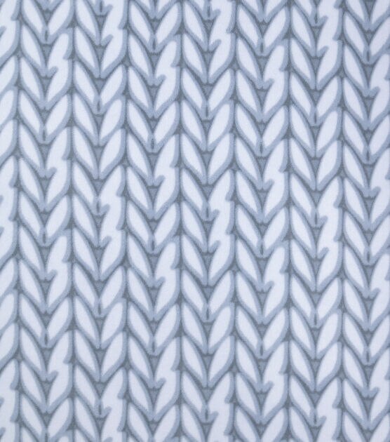 Blue Sweater Knit Pattern Anti Pill Fleece Fabric