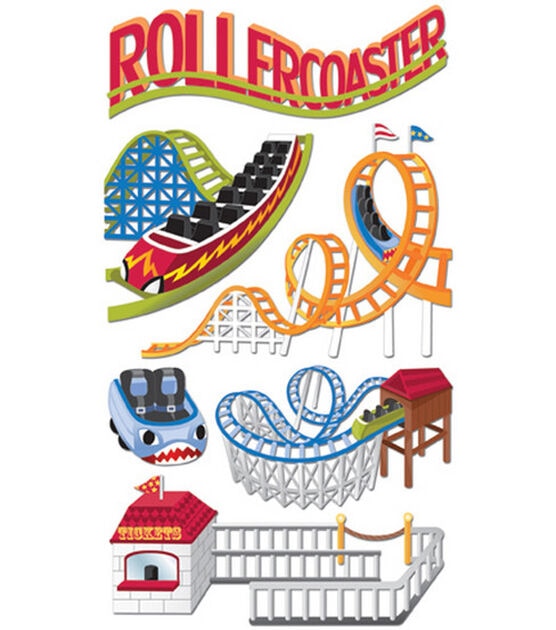 Jolee's Boutique Le Grande Dimensional Sticker Roller Coasters