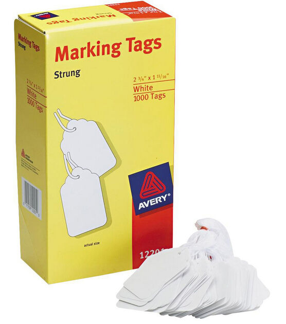 Avery White Marking Tags 2.75"X1.6875" 1000 Pkg Strung