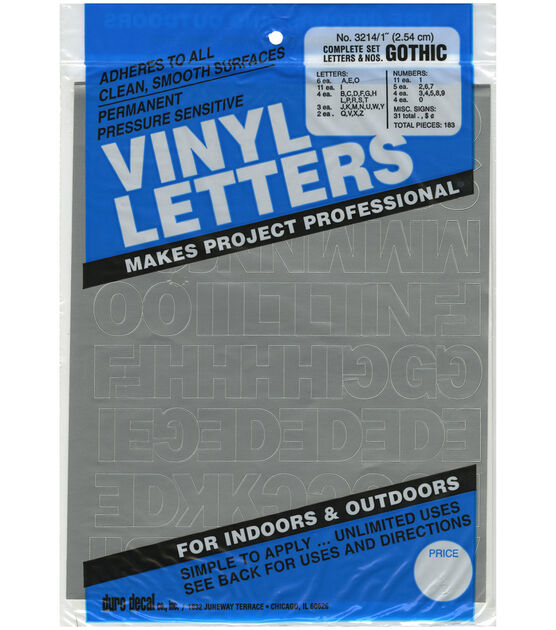 Duro 183pcs Permanent Adhesive Vinyl Letters & Numbers, , hi-res, image 1