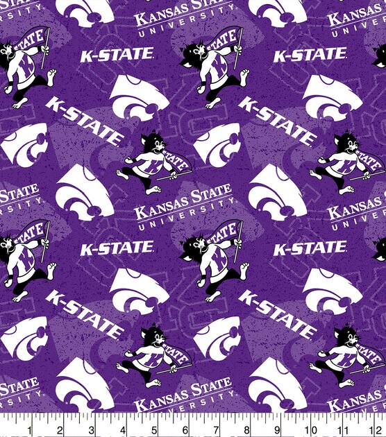 Kansas State University Wildcats Cotton Fabric Tone on Tone