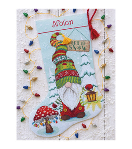 Dimensions Counted Cross Stitch Kit 16 Long-Gnome Stocking (14 Count)