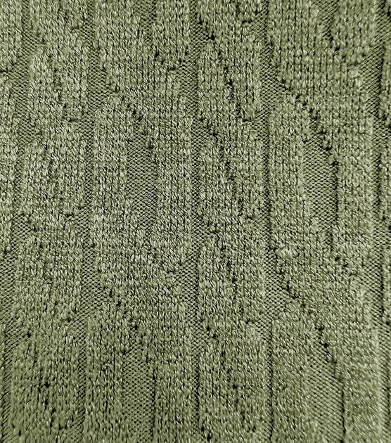 Olive Green Cable Knit Fabric