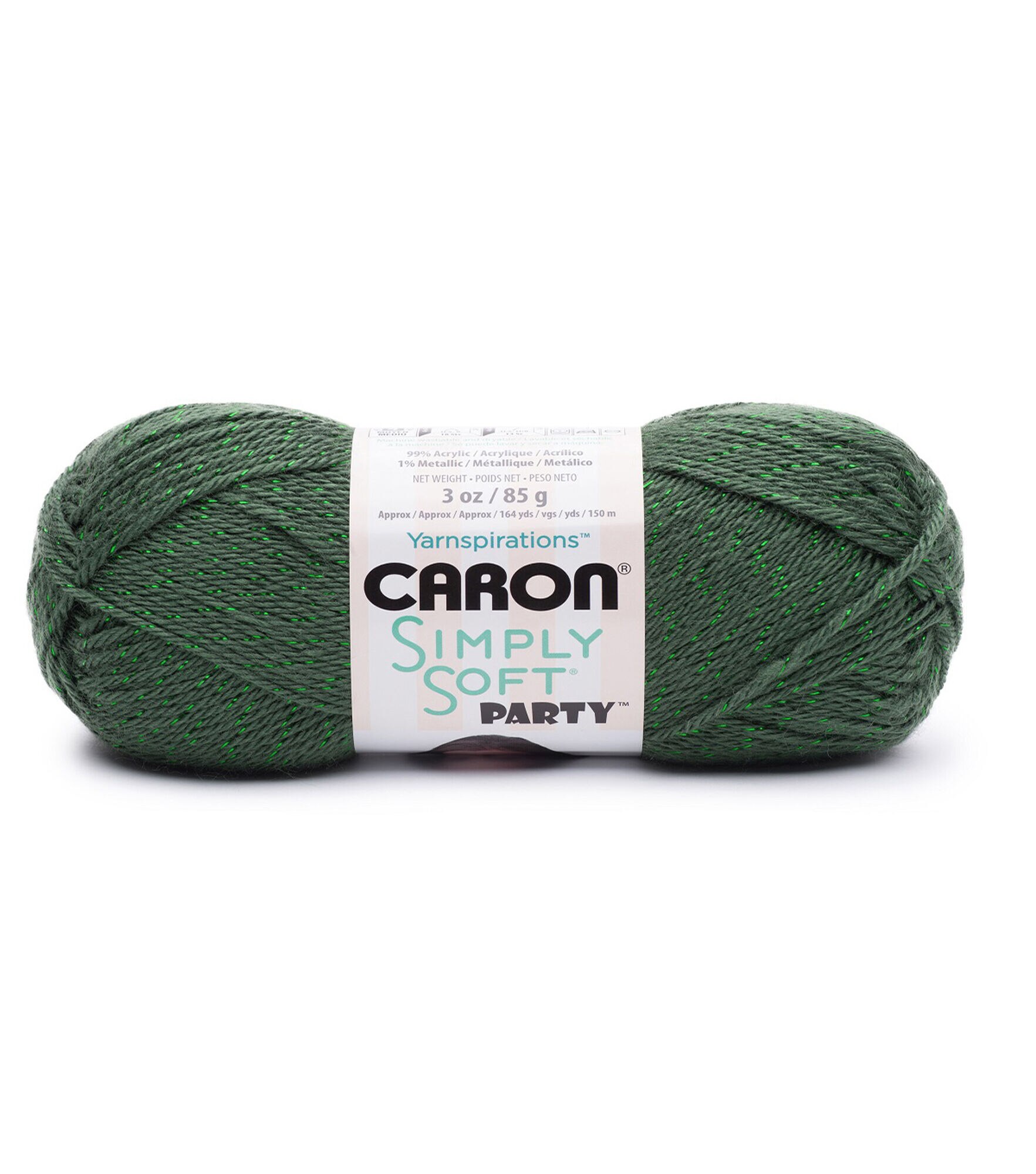 Caron Simply Soft Party 164yds Worsted Acrylic Yarn, Dark Sage, hi-res