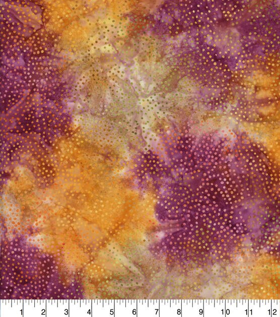 Allover Dots Orange Purple Batik Cotton Fabric, , hi-res, image 2