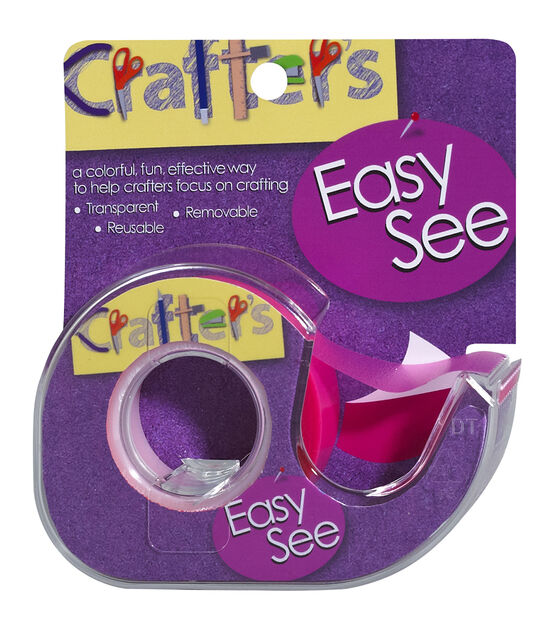 Crafter's Easy See Removable Craft Tape .5"X720" Pink