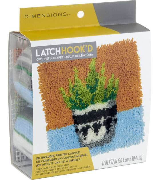 Dimensions Plant Latch Hook Kit 12" x 12", , hi-res, image 3