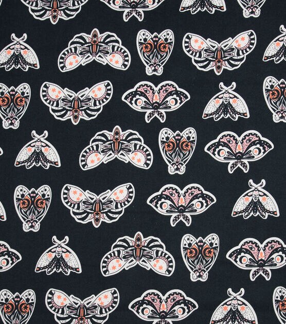 Super Snuggle Spooky Pink Moths Flannel Fabric, , hi-res, image 2