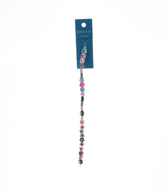 7" Multicolor Clay Flower Beads by hildie & jo