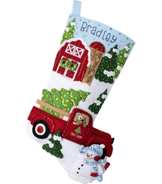 Bucilla 18 Christmas At the Farm Felt Stocking Kit