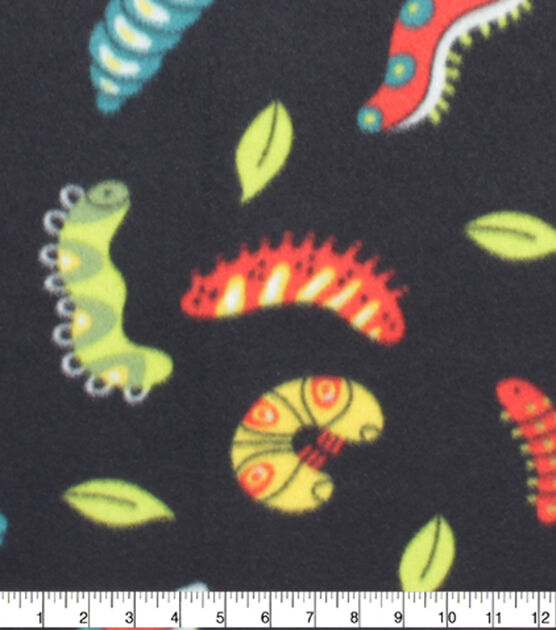 Caterpillars Blizzard Prints Fleece Fabric, , hi-res, image 3
