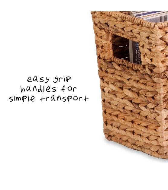 Honey Can Do 15.5" x 10" Natural Water Hyacinth Storage Basket, , hi-res, image 3