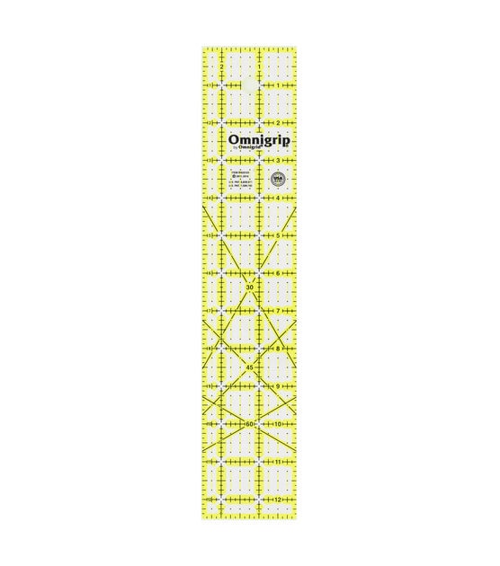 Omnigrip Neon Rectangle Ruler, 2-1/2" x 12-1/2"