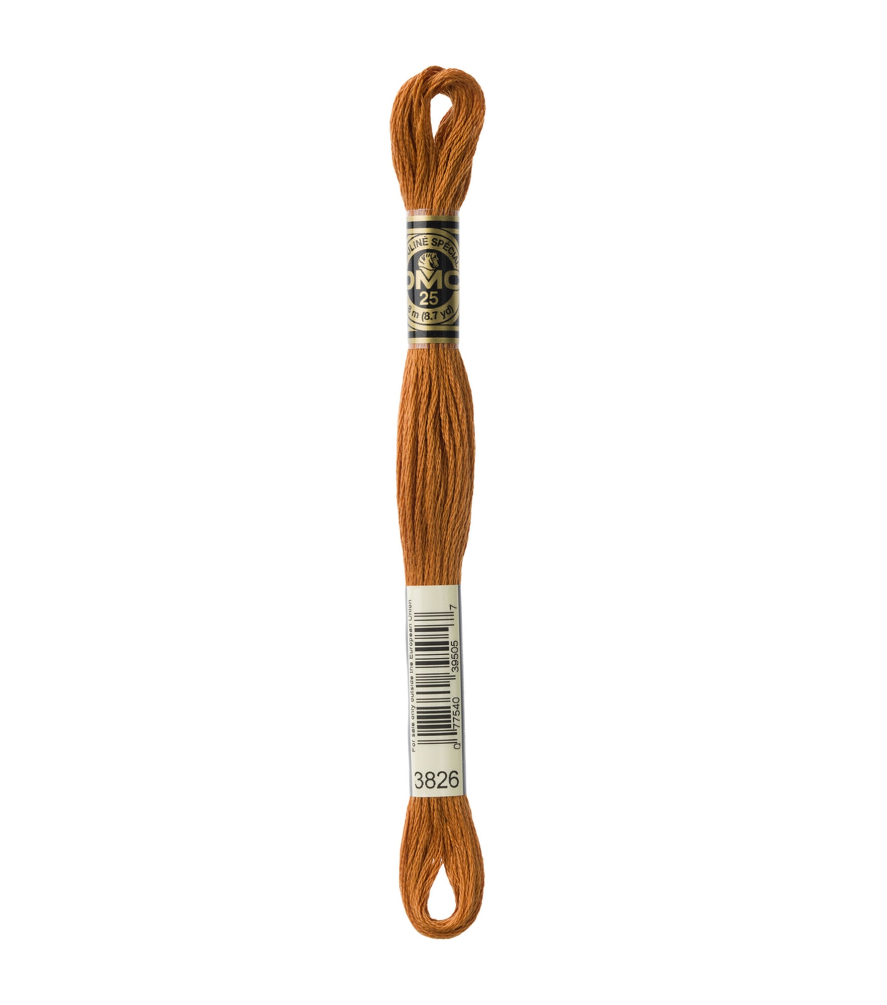DMC 8.7yd Browns 6 Strand Cotton Embroidery Floss, 3826 Golden Brown, hi-res