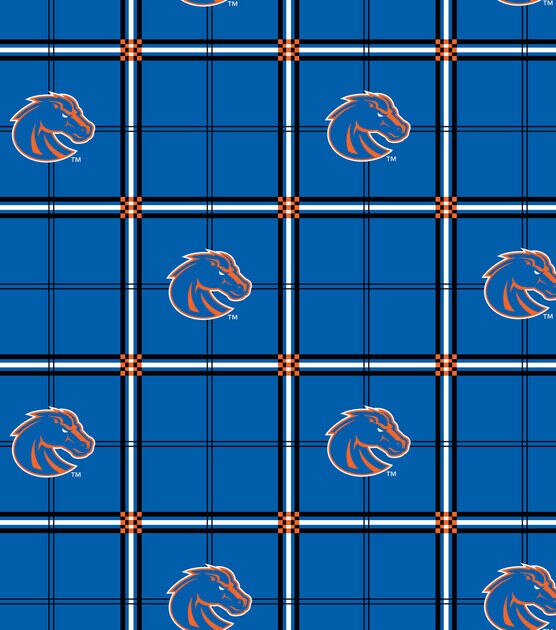 Boise State University Broncos Flannel Fabric 42" Plaid