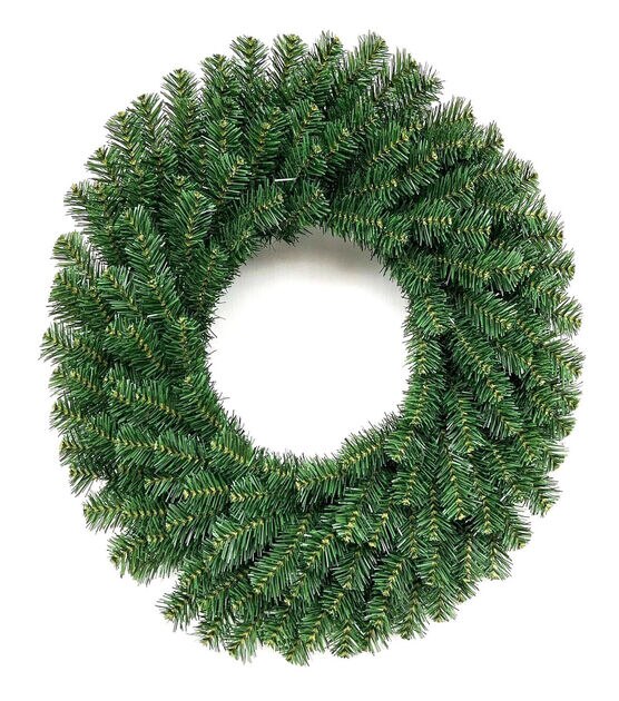 24" Unlit Green Canadian Pine Christmas Wreath by Bloom Room