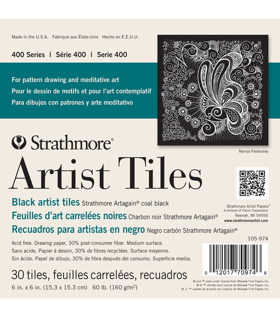 Strathmore Black Artist Tiles 6"X6" 30 Pkg