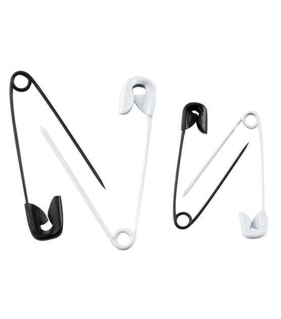 SINGER Safety Pins, Black & White, Assorted Sizes, 25 Count, , hi-res, image 3