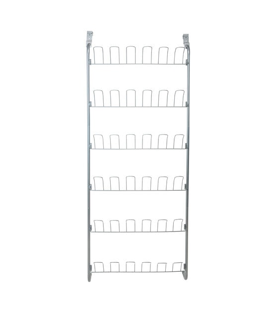 Organize It All 60" Silver 18 Pair Over the Door Shoe Rack