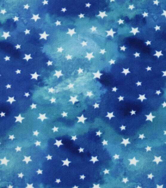 Anti Pill Plush Fleece Fabric Tie Dye Stars Blue | JOANN