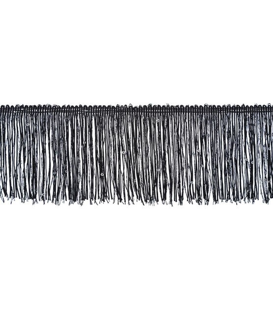 Wrights Chainette Fringe Trim with Sequins Black