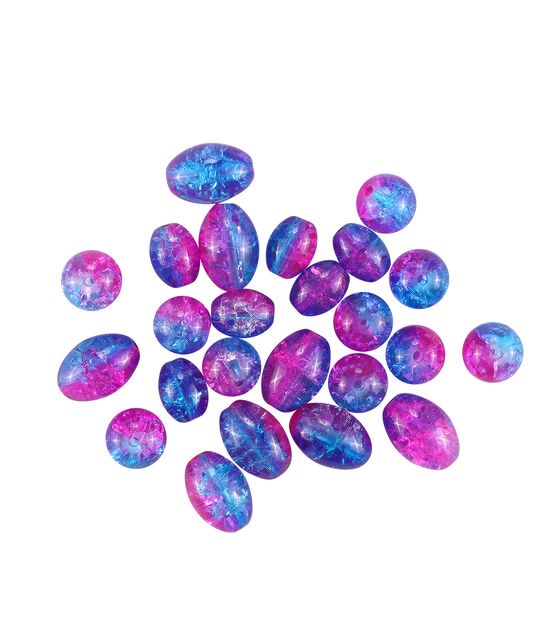 80pc Purple & Blue Cracked Ice Seed Beads by hildie & jo, , hi-res, image 2