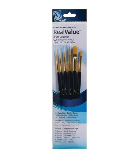 Princeton Artist Brush Co. RealValue Golden Taklon Brush Set 6