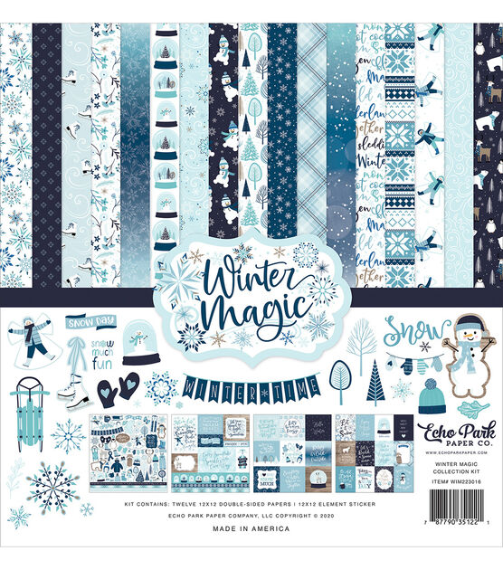Echo Park Paper Company 12 Sheet 12 x 12 Winter Magic Collection Kit