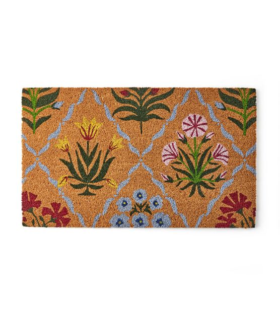 18" x 30" Spring Flowers on Brown Coir Door Mat by Place & Time, , hi-res, image 3