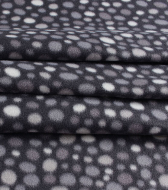 Black White Dots Blizzard Fleece Fabric, , hi-res, image 2