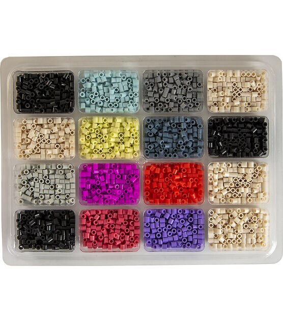 kedudes Multi Color Perler Beads Kit - Tray of 16 Fun Color Perler