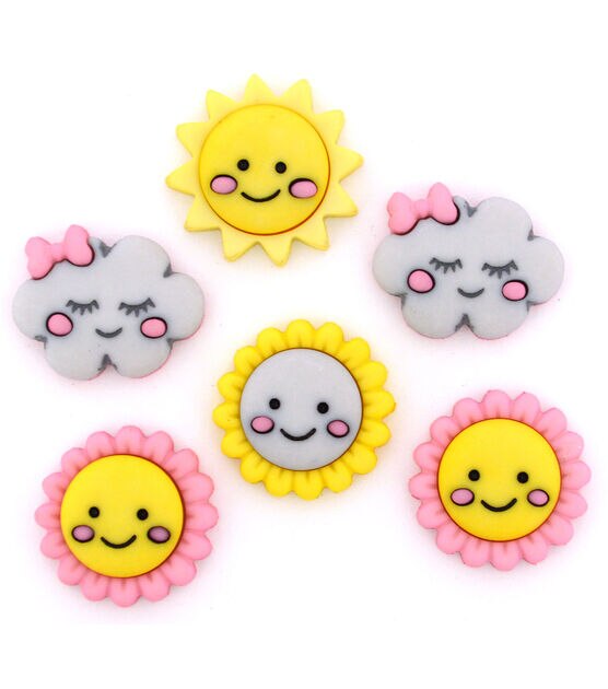 Dress It Up 6ct Baby Hello Sunshine Novelty Buttons