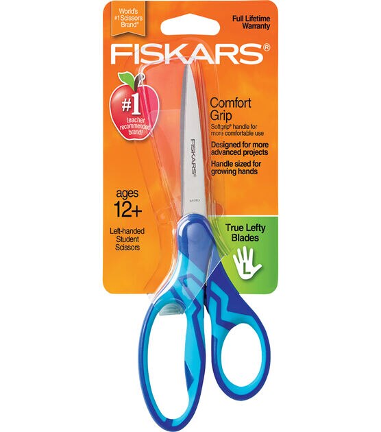  7 Scissors for Office Comfort Grip Stainless Steel(7 Inch) All  Purpose Fabric Left Handed Kitchen for Office School Sewing Kid Adult  Student Food Classroom Travel (Black) : Arts, Crafts & Sewing